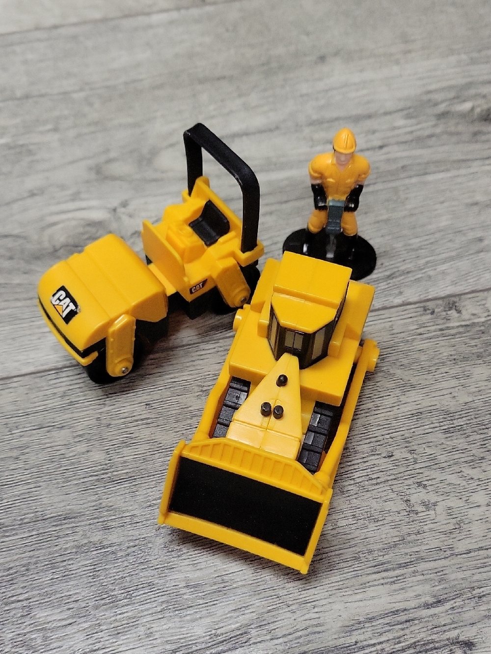 Yellow Construction Vehicle Toy Set with Worker Figure